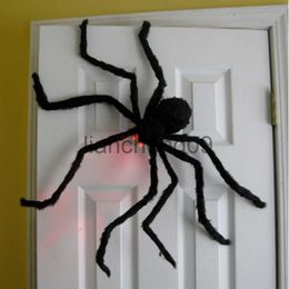 Decoração de festa 30cm 50cm 75cm 90cm Gigante Black Plush Spider Decorações de Halloween para casa 2023 Outdoor Home Bar Haunted House Horror Props x0905