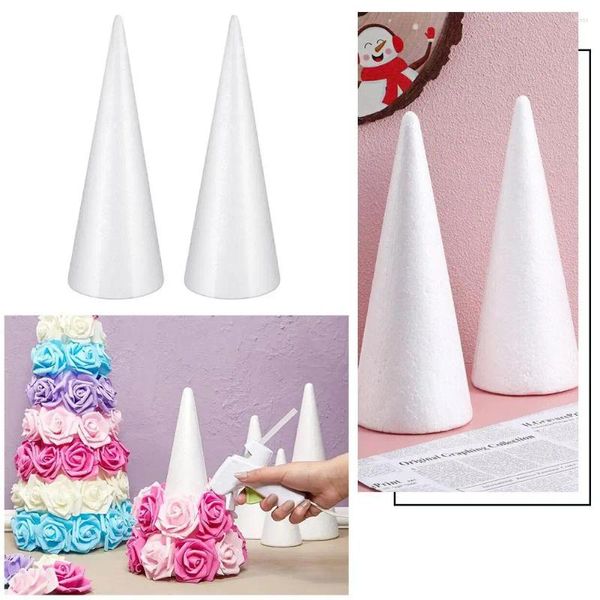 Décoration de fête 30cm Cones solides de Noël Craft blanc DIY CONE CONE