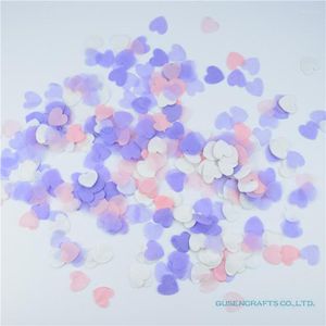 Feestdecoratie 30 g/zak 2,5 cm/1 inch lichtroze witte en paarse cirkel hartweefsel papier confetti bruidstafel decoraties