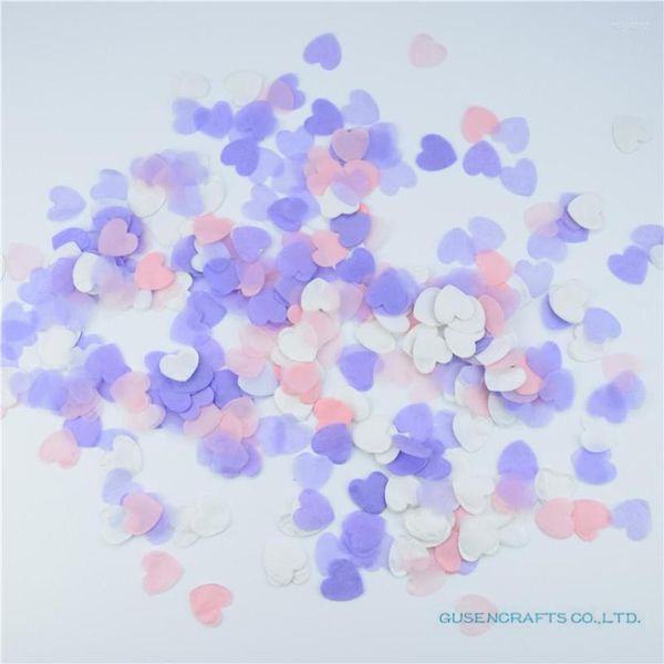 Décoration de fête 30 g/sac 2.5 cm/1 pouce rose clair blanc et violet cercle coeur papier de soie confettis décorations de Table de mariage