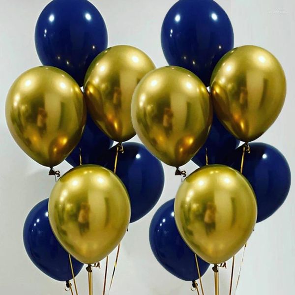 Décoration de fête 30pcs 12inch Ink Ink Blue Chrome Gold Latex Balloons Baby Shower Decor Decor Confetti Balloon Wedding Bride Decoratio