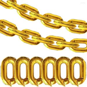 Décoration de fête 30pcs 32 pouces Gold Chain Balloons Jumbo Ballons pour les décorations d'anniversaire des années 80 90