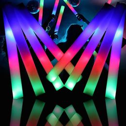 Décoration de fête 30pcs mousse LED Glow Sticks Cheer tube clignotant éclair