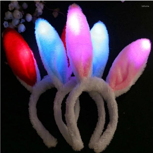 Decoración de fiestas 30pcs LED LED Ears Flashing Suministros para la banda para la cabeza del cabello GLOW ACCESORIOS LIGEN PARA Niños Mujer Mujer