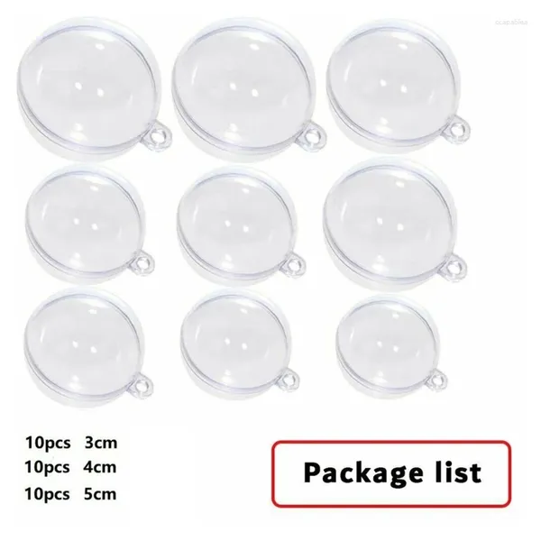 Décoration de fête 30pcs Round Balles en plastique transparent Bauble transparent pour le pendentif d'arbre de mariage de Noël suspension