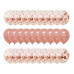 Feestdecoratie 30 stks / set Rose Gold Ballon Confetti Set Verjaardag Jubileumcadeau voor gasten Drop Delivery Huis Tuin Feestelijke Suppl Dhf7V