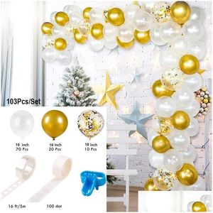 Party Decoration 30th 40th 50th 60th Happy Birthday Backlop Banner Black en Gold Glitter Poster For Men Women DecorationSparty Dro Dhixv