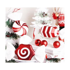 Feestdecoratie 32 cm hanger Christmas Wedding Decorations Stage rekwisieten Rood en wit geschilderde snoeplay -out drop levering home tuin Dhuly Dhuly