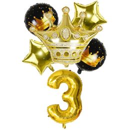 Party Decoratie 32 inch Gold Foly Number Ballon Digit Air Ballon Baby Shower Kids Birthday Festival Wedding Anniversary Crown Decor
