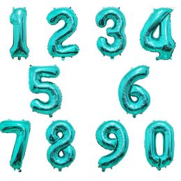 Party Decoratie 32 inch Sea Blue Number Ballon 0 1 2 3 4 5 6 7 8 9 Digit Ballonnen Kids Birthday Thema Vier Jungle Boy