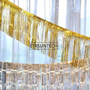 Party Decoratie 35 120cm Metallic Foly Fringe Gliny Gold Silver Curtains Wall Wedding Decor Pography Achtergrondbenodigdheden