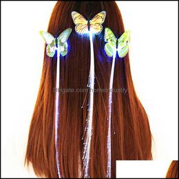 Feestdecoratie 35 cm vlinder luminescentie paardenstaart meisje feest optische vezel noctilucent haarspeld colorf kinderen led t homeIndustry dh4ps