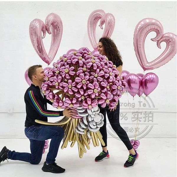 Decoración de fiestas 36 pulgadas de gran tamaño gancho de lámina en forma de corazón globos de helio de boda Decoración del día de San Valentín I Love You Inflable Air Globos