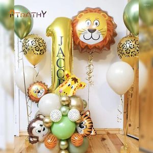 Feestdecoratie 36 % Jungle Animal Air Ballon Sets Lion Safari Wild One Birthday Decorations Baby Shower For Home Decor