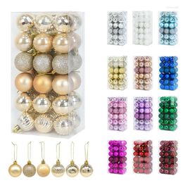 Feestdecoratie 36 stcs/set 4 cm multi -colour kerstballen glitter boom ornamenten xmas decoraties hangen hangers jaar