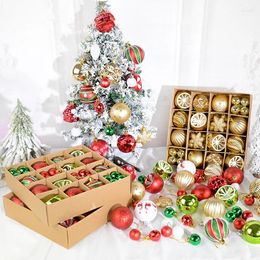 Décoration de fête 38/42/44pcs 6cm grande boule de Noël ornements multicolores décorations arbre de Noël pendentif suspendu pour l'année à la maison