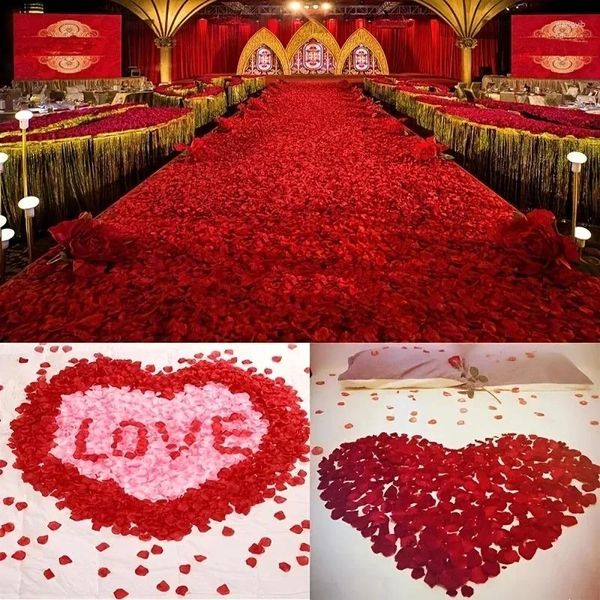 Décoration de fête 3cm d'amour rouge coeur forme éponge pétales de mariée de mariage anniversaire de mariage décorations de table confettis