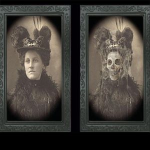 Décoration de fête 3d fantôme cadre photo Halloween accessoire horreur artisanat fournitures décor changeant visage mobile Portrait Po