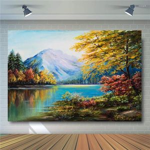 Decoración de fiesta 3D pintura al óleo diseño pografía telones de fondo Po hermoso paisaje niños cumpleaños telón de fondo cortina