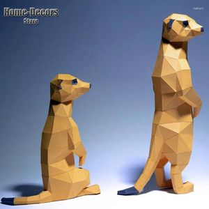 Party Decoration 3D Paper Moule Modèle non finis Meerkat Swamp Pliage Travail DIY CRAFT HOME BURANCE DÉCOR FIGURINES