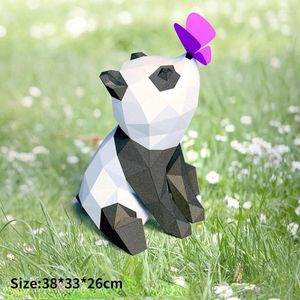 Party Decoratie 3D Paper Mold Panda Dier Non-afgewerkt Model Vouwwerk Diy Craft Home Desk Floor Decor Figurines Miniatures