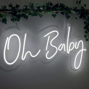 Party Decoration 3ft OH Baby en Mr Mrs leidde neonborden met transparante acrylbord achtergrond muurdecorlichten