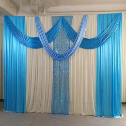 Décoration de fête 3M x 3M, rideau à paillettes avec arrière-plan de scène de mariage, avec Swags, anniversaire 252N
