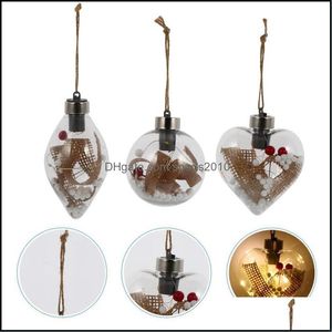 Décoration de fête 3pcs Noël LED Lumière de Noël suspendus Lampes de nuit Creative Decor Drop Livraison 2021 Home Garden Party Party Suppli Dhgoh