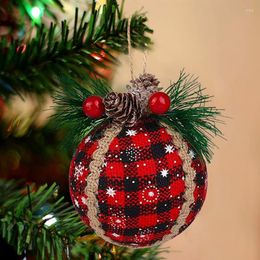 Feestdecoratie 3 stks kerstboom hanger bal decoratieve pijnboompijn doek kunst rood rooster schuim