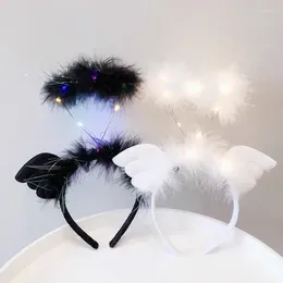 Décoration de fête 3pcs LED Angel Feather Bandbands Ailes Wings Couronne lumineuse Glow in the Dark Festa Wedding Birthday Supplies