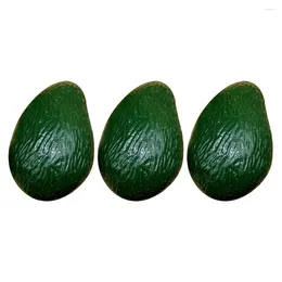 Décoration de fête 3pcs Modèle d'avocat en plastique Cabinet Decor Fruit Prop Prop Modèles simulés