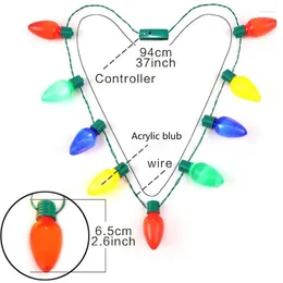 Decoración de fiestas 3pcs/set 94cm collar de Navidad brillante de plástico luces de led coloridas bulbo de bombilla para al por mayor