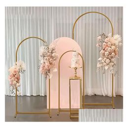 Décoration de fête 3pcs / Set Arch Toile de fond en métal Cadre Ballon Stand de fleurs pour anniversaire Jardin Pos Fond Drop Livraison Accueil Festif Otacf