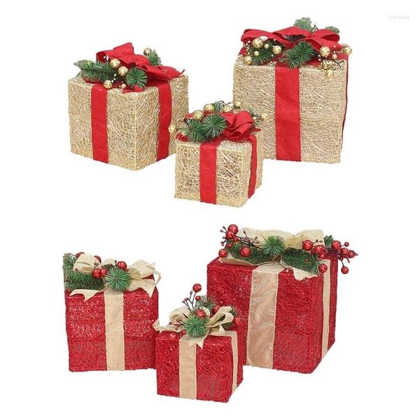 Décoration de fête 3pcs / set de Noël Boîtes-cadeaux Festivals Festivals Decor Supplies