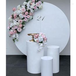 Party Decoration 3 stcs/set) Elegante acryl witte mentale plinten bruidstaartcilinder voetstukken staan voor feesten yudao542