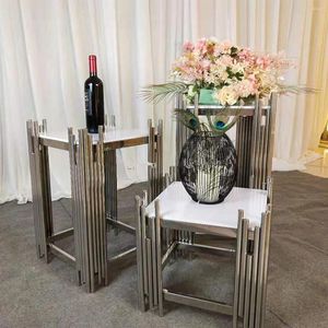 Party Decoration 3 stcs/set) Fabrieksprijs Goud Silver roestvrijstalen display Dining Cake Table voor evenement AB0911