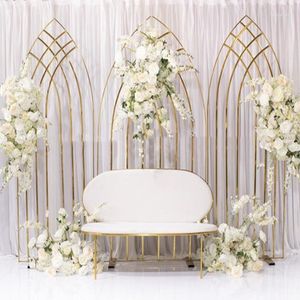 Party Decoration 3pcs/set)Luxury Gloden Panel Wedding Stage Arch Backdrop For Yudao1931