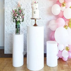 Decoración de fiesta 3 unids/set) Pilar de boda Pedestal acrílico escarcha cilindro de pedestal Mental redondo para soporte de flores Yudao362