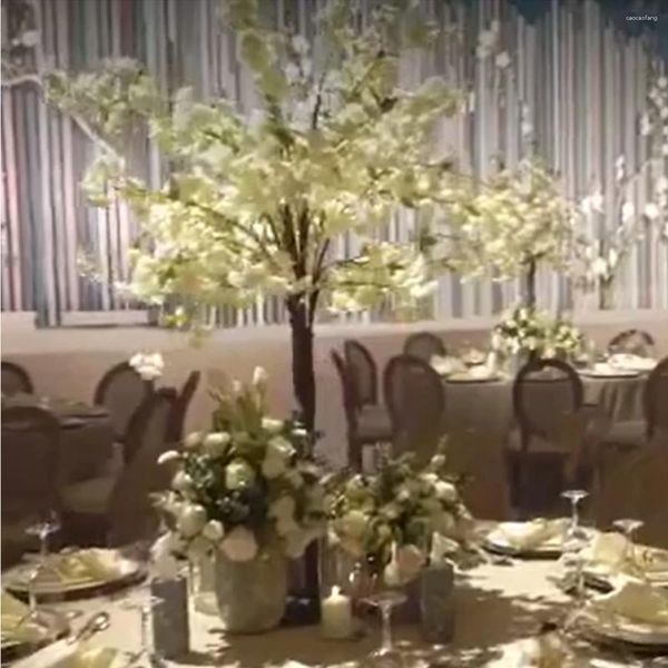 Décoration de fête 3pcs) arbre pour table de mariage pièce maîtresse artificielle de fleurs arbres centrales