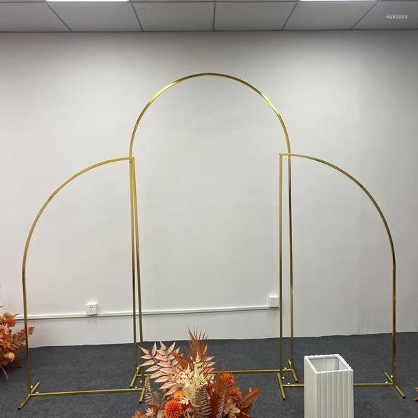Décoration de fête 3 pièces arc de mariage étagère dorée en fer forgé arcs d'écran cadre toile de fond décor accessoires géométrie support de fleur