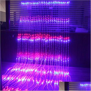 Party Decoratie 3x2m Waterfall Light String Halloween Kerst achtergrond Garden Lichten LED EU PLUG DROP Levering Home FES DHSU2