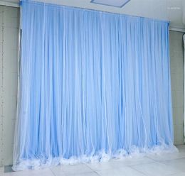 Décoration de fête 3x3m simple rideau de soie de glace toile de fond d'événement de mariage pour scène bébé douche mur d'anniversaire