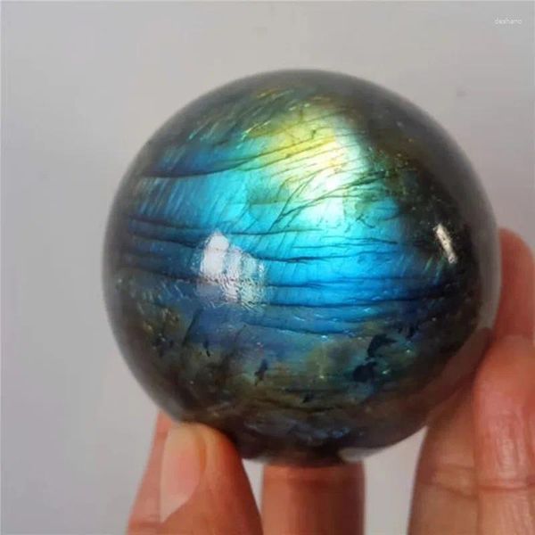 Décoration de fête 4.6-5cm, boule de cristal en pierre de Labrador bleue, guérison naturelle en cadeau