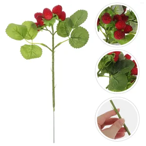 Décoration de fête 4 PCS Plantes artificielles simulées Bayberry Fake Waxberries Faux Plastic Raspberry Fruits Props Models Decor