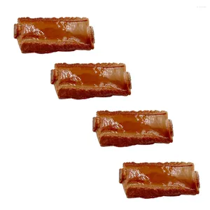 Party Decoration 4 PCS Developmental Toys Lifelike Food Educational Kids Simulated Model Sample Display Prop Desktop Buised Pork Ribs