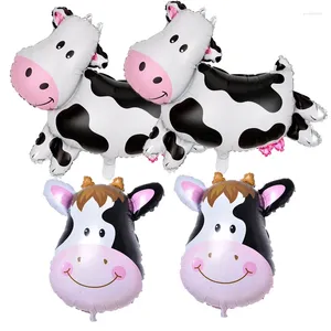 Décoration de fête 4 PCS FARM ANIMAL ANIVANCE DÉCORATION DE BABE BABY Shower Cow Cow Foil Balloons Kids Thème