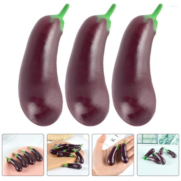 Décoration de fête 4 pièces Miniature faux légumes jouets petites aubergines accessoires enfants Simulation aubergine décorer Mini jouet