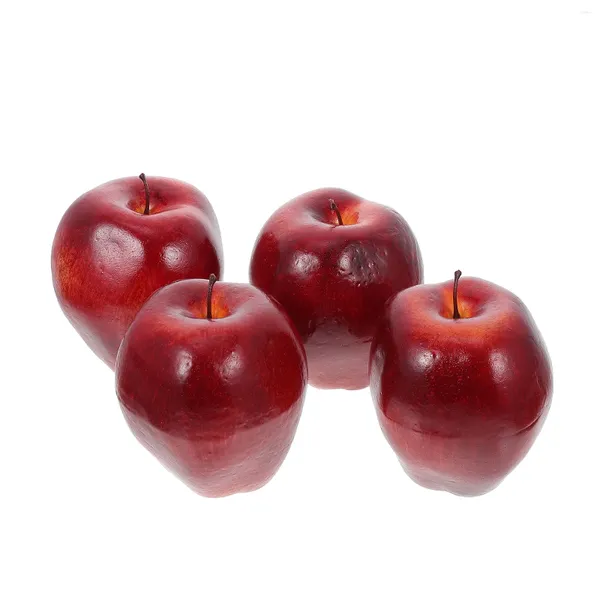 Decoración de fiesta 4 PCS Simulación Serpiente roja Modelo de fruta Espumas falsas Frutas Juguetes a granel Niños Manzanas deliciosas Mini Granada Po Prop