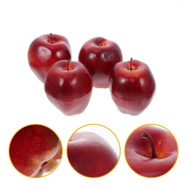 Décoration de fête 4 pcs Simulation Rouge Serpent Fruit Modèle Disposition Scène Décor Mini Jouets Enfants Playset Faux Fruits Mousse Haute Densité Mousses Enfant