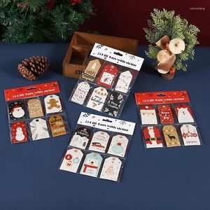 Décoration de fête 4 ensembles d'étiquettes de joyeux Noël étiquettes emballage cadeau suspendu cartes en papier du père Noël Noël bricolage artisanat décorations en or